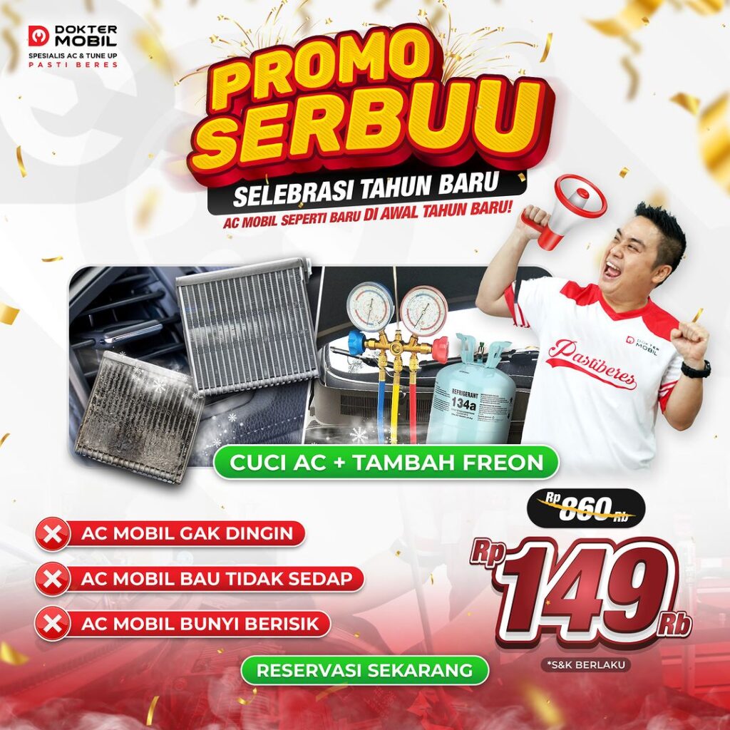 Cuci AC Mobil dan Isi Freon Murah Parah